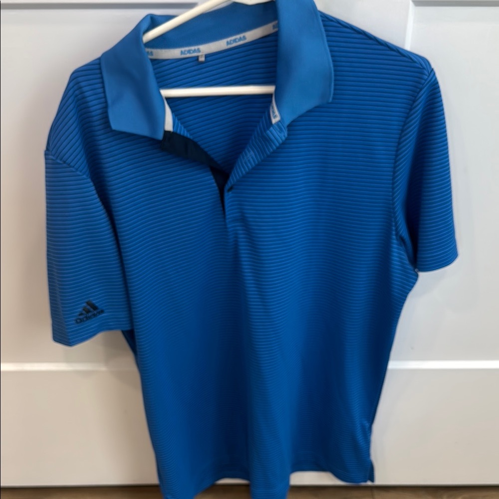 Adidas Blue Polo Shirt with Stripes